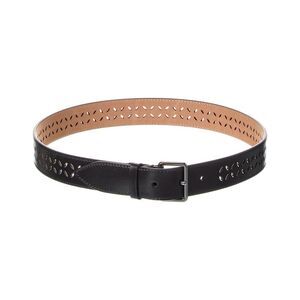 Alaïa Neo Vienne Leather Belt, Black